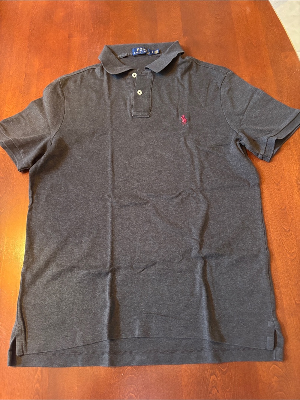 Polo by Ralph Lauren Men’s dark gray Polo with burgundy horse